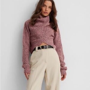 NA-KD High Neck Wrapped Knitted Sweater